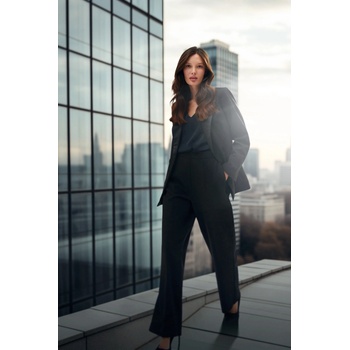 Moodo Елегантно черно сако с декоративни ревери Moodo Moodo | Cheren | ЖЕНИ | XS