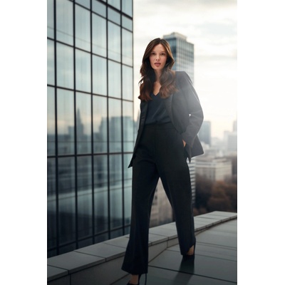 Moodo Елегантно черно сако с декоративни ревери Moodo Moodo | Cheren | ЖЕНИ | XS