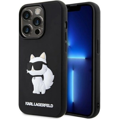 KARL LAGERFELD Karl Lagerfeld KLHCP14X3DRKHNK Rubber Choupette 3D Калъф за iPhone 14 Pro Max 6.7", черен (KLHCP14X3DRKHNK)