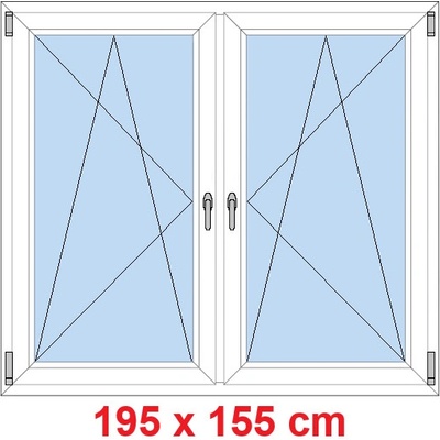 Soft Dvoukřídlé plastové okno 195x155 cm OS+OS se sloupkem Bílá