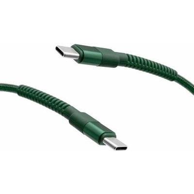 Mobilnet KAB-0255-TYP-TYPEC textilný 2xUSB-C, 2m, zelený