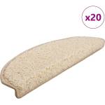vidaXL Изтривалки за стълби, 20 бр. , 65x21x4 см, кремави, полукръгли, големи (3365849)