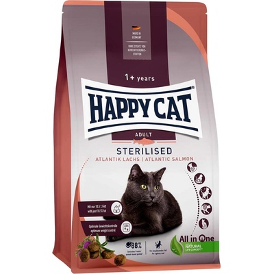 Happy Cat Sterilised Adult atlantský losos 1,3 kg