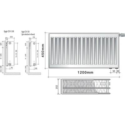 Purmo CV33 450 x 1200