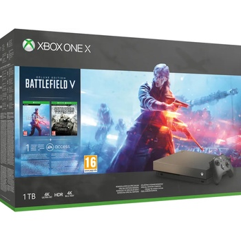 Microsoft Xbox One X 1TB Gold Rush Special Edition + Battlefield V Deluxe Edition + 1943