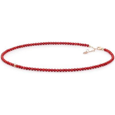 Gaura Pearls Luxusní s pravými korály Patricia 224-98 Červená