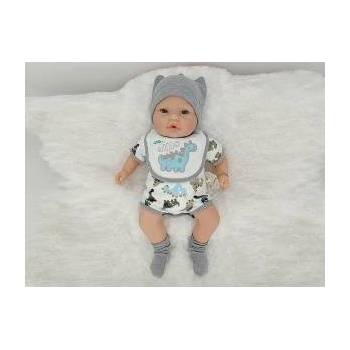 Mádara Doll baby with voice sings and speaks Polish 40cm white-gray outfit in dino 565340 Adar
