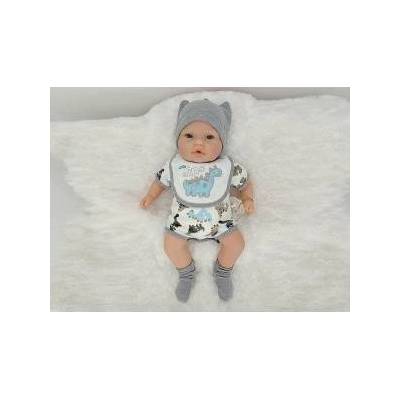 Mádara Doll baby with voice sings and speaks Polish 40cm white-gray outfit in dino 565340 Adar