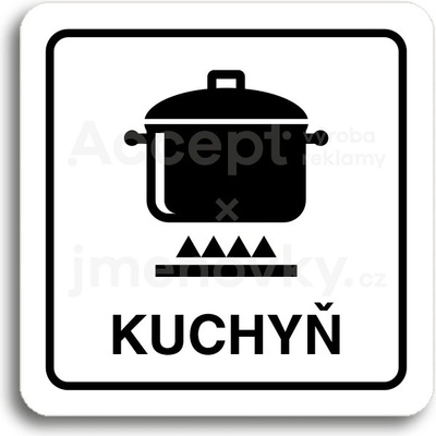 ACCEPT Piktogram kuchyň - bílá tabulka - černý tisk