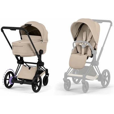 CYBEX Kombinovaný e-Priam 5.0 Cozy Beige Matt Black Frame Platinum 2026