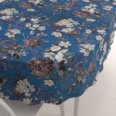 Biante Teflonový oválný ubrus TF-061 Květiny na modrém 120x180cm