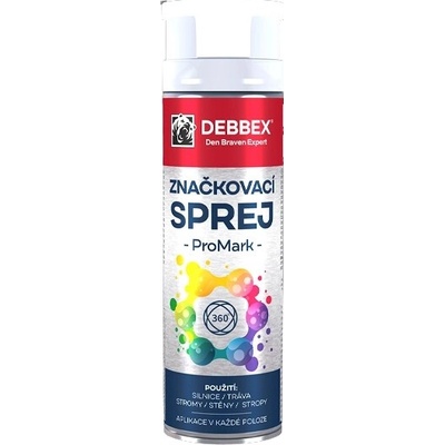 Den Braven Debbex značkovací sprej 500 ml biely