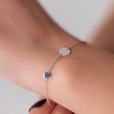 Lillian Vassago náramek s placičkami bílé zlato LLV82-GB001W