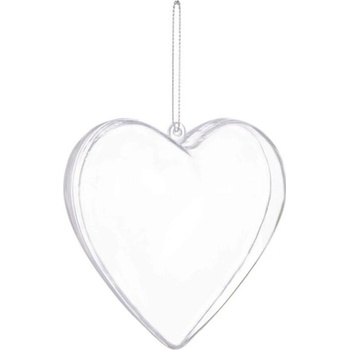 SPRINGOS Vianočná banka Srdce priehľadné 7cm