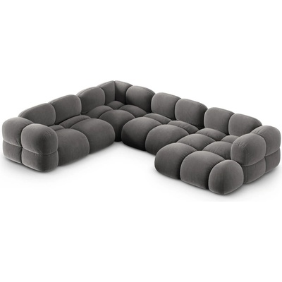 Cosmopolitan Design Сив кадифен ъглов диван (ляв ъгъл/U форма) Loretto - Cosmopolitan Design (COS_UL_120_F1_LORETTO6)