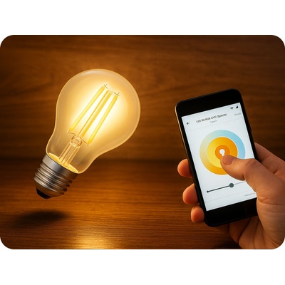 Spectrum LED SMART Retro LED žiarovka E27, A60, 5W, 680lm, COG, CCT, stmievateľná [WOJ+14418]
