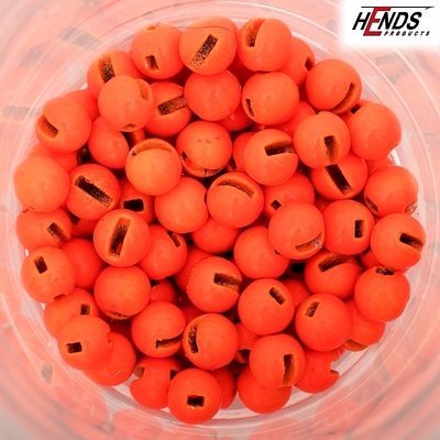 Hends Tungstenové Hlavičky Tungsten Beads Orange Fluo Slotted 3,8 mm