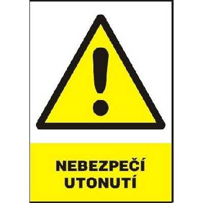 Nebezpečí utonutí, tabulka 210x297mm, plast