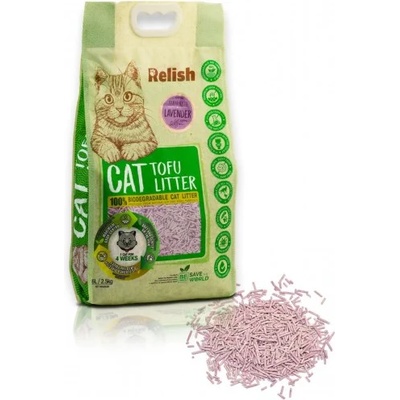 Relish Cat Tofu Litter - Биоразградима котешка постелка тофу с аромат на лавандула 6 л. / 2.5 кг