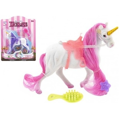 Teddies Jednorožec/kůň fliška česací se sedlem