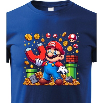 Dětské tričko Super Mario a magnet na mince ModráCanvas Dětské tričko Bezvatriko.cz 3217