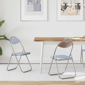 vidaXL Сгъваем стол 2 pcs Сив 48 x 43, 5 x 81 см Изкуствена (42029058)