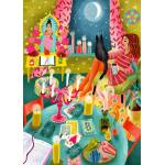 Pieces & Peace - Puzzle Magical Moonlight Reading Room - 500 piese