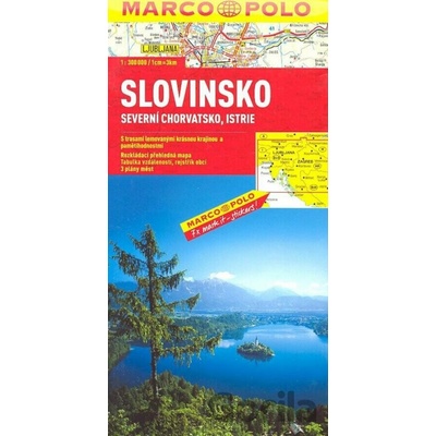 Slovinsko, Severní Chorvatsko, Istrie 1:300 000