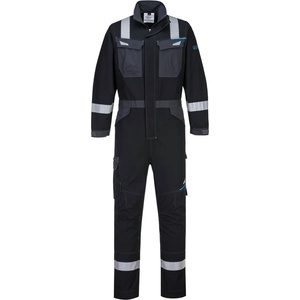 Portwest modaflame wx3 fr503 / Огнеупорен светлоотразителен гащеризон, еластичен - черен xl (fr503bkrxl)