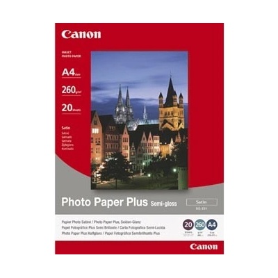 Canon Photo Paper Plus Semi-Glossy 1686B018, 260 г/м2, 8x10", 20x25см, 20 бр. , полугланц, сатен, бял, фотографска хартия (1686B018)