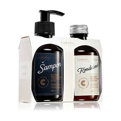 Curapil Men Caffeine and Argan Oil šampon 200 ml + Caffeine and Argan Oil kondicionér 200 ml dárková sada