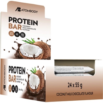 Atombody Протеинов бар 24x55g - Coconut & White Chocolate