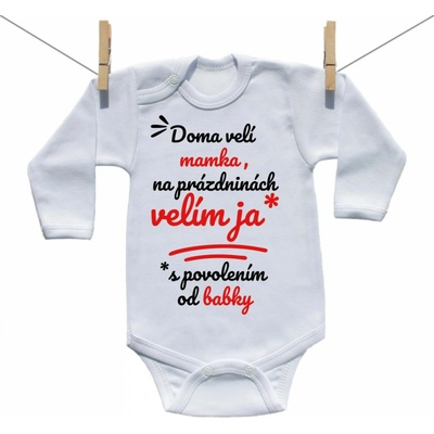 Boodyy Body s dlhým rukávom Doma velí mama na prázdninách velím ja