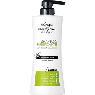 Biopoint Purificante čisticí šampon pro mastné vlasy, 400 ml
