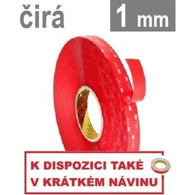 3M VHB 4910-F Transparentná obojstranne veľmi silno lepiaca akrylová páska 1 mm 12 mm x 3 m