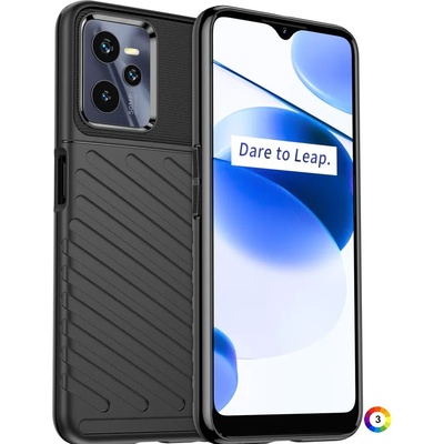 OPPO Realme C35 Удароустойчив Twill Texture Калъф и Протектор