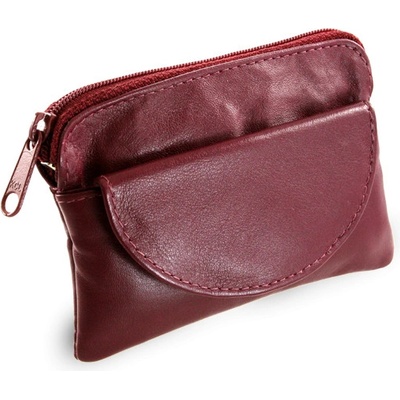 Burgundy kožená se zipovou a klopnovou kapsičkou 619 0365 34