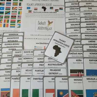 Vlajky afrických států - demonstrační karty Provedení: Tištěný + laminovaný soubor