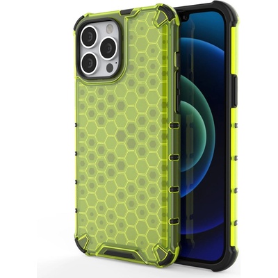 HQWear Удароустойчив кейс от ТРU материал Honeycomb за Apple iPhone 13 Pro, Зелен (9145576213254)