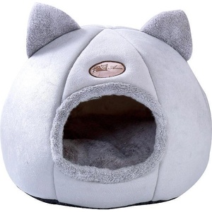  Котешка къща с ушички, Сива l, xl (4009-l)