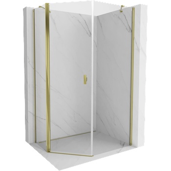 Mexen Mist петоъгълна асиметрична душ кабина с врати 90 x 100 см, прозрачна, златна - 8A8-090-100-50-00 (8A8-090-100-50-00)