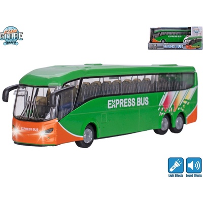 Kids Globe Traffic autobus 18,5cm kov zpětný chod na baterie se světlem a zvukem