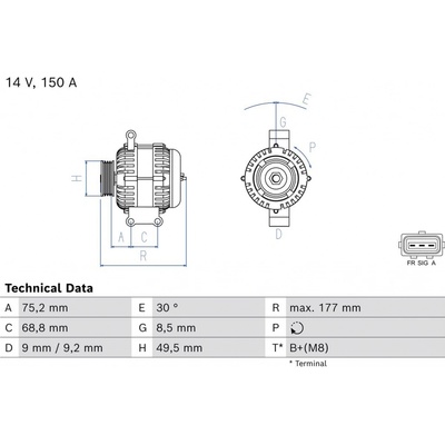 Alternátor BOSCH 0 986 086 440