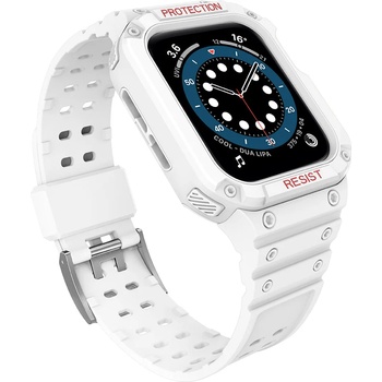 HQWear Комплект каишка + кейс HQWear за Apple Watch 7/6/5/4/3/2 / SE (41/40/38mm), Бял (KXG0022755)