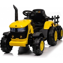 Mamido Dětský elektrický traktor s vlečkou 12V 7Ah žlutá