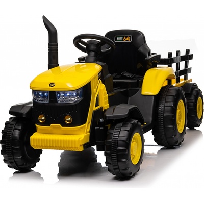 Mamido Dětský elektrický traktor s vlečkou 12V 7Ah žlutá – Zbozi.Blesk.cz