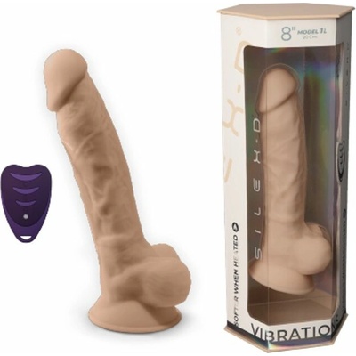 SilexD Model 1 Vibrating Premium Silicone Dual Density Dildo 8"
