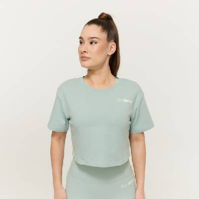 GymBeam Дамска кроп топ тениска Limitless Eucalypt XL