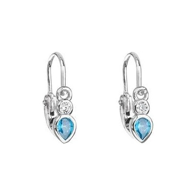 Evolution Group CZ Stříbrné dětské náušnice, tyrkysové zirkony 11197.3 light blue