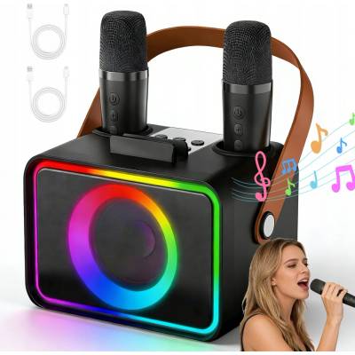 Karaoke set LK Avalon bezdrátový se 2 mikrofony béžový